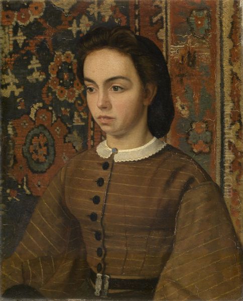 Helene De Braekeleer, zuster van de kunstenaar Oil Painting by Henri de Braekeleer