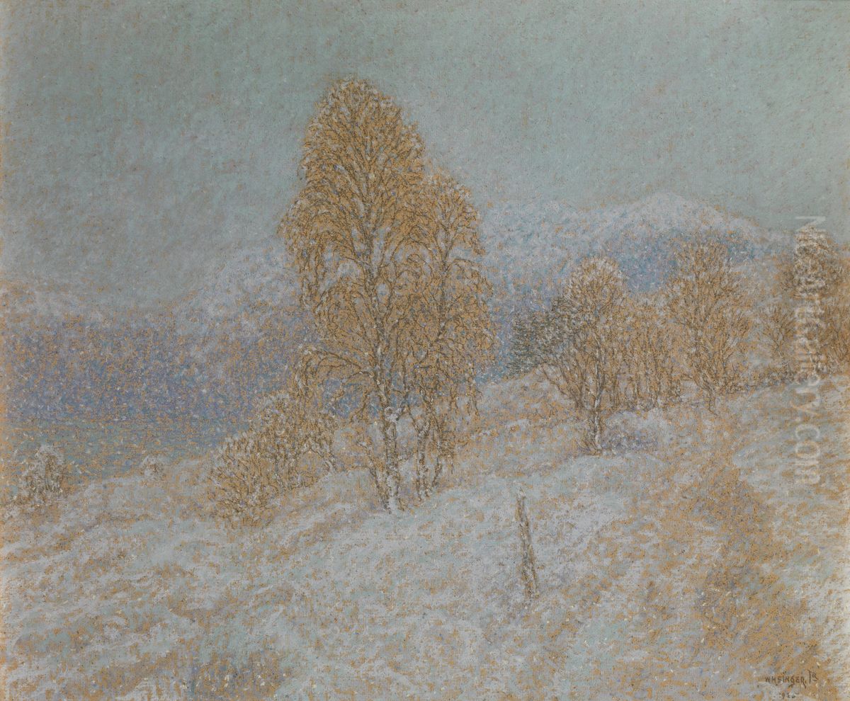 Snowy Day Oil Painting by William Henry Singer