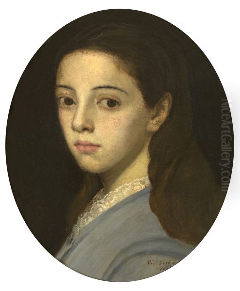 Portret van een meisje Oil Painting by Piet Verhaert