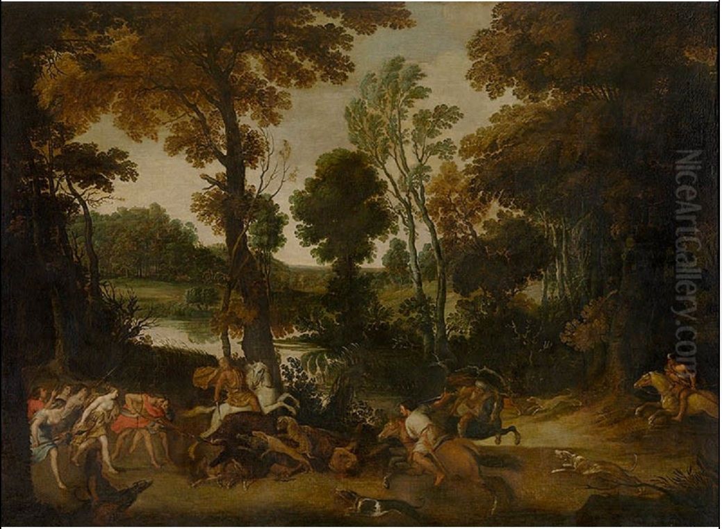 Landschap met de jacht van Meleager en Atalanta Oil Painting by Jan Wildens