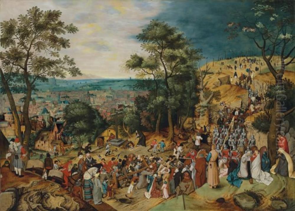 31-33, Mark 15: 20-22, Luke 23: 26-32, John 19: 16-18) Oil Painting by Pieter Brueghel the Younger