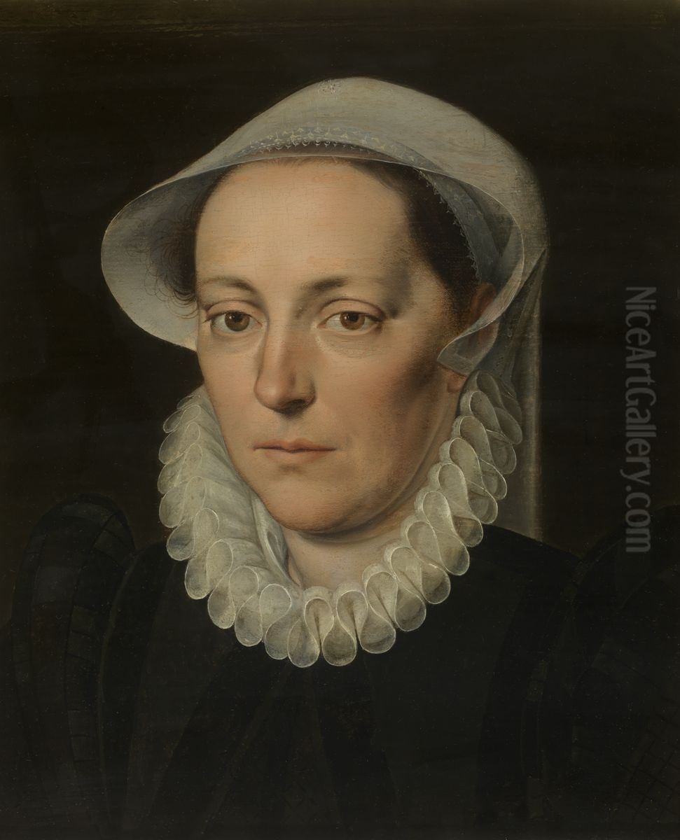 Portret van een vrouw Oil Painting by Pieter Pourbus