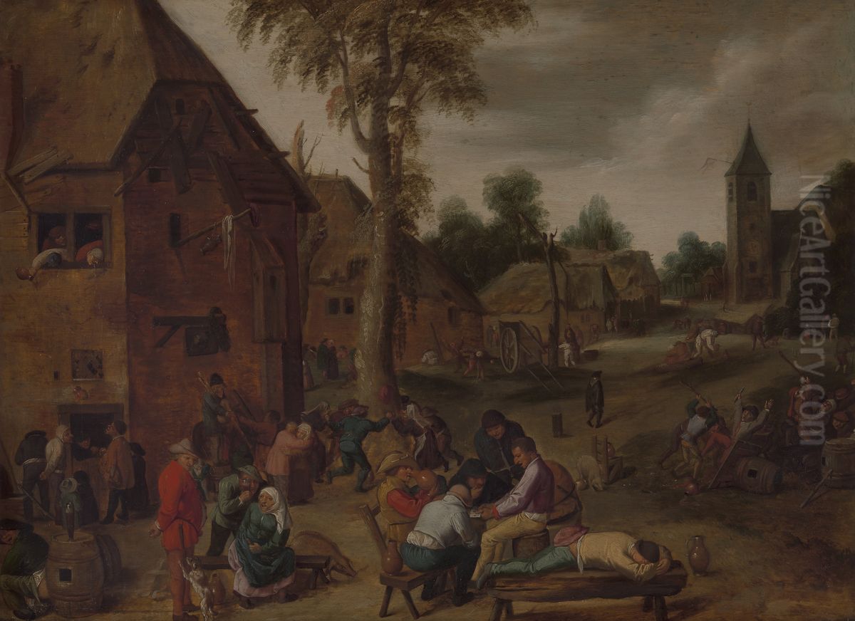Dorpskermis Oil Painting by Adriaen Brouwer