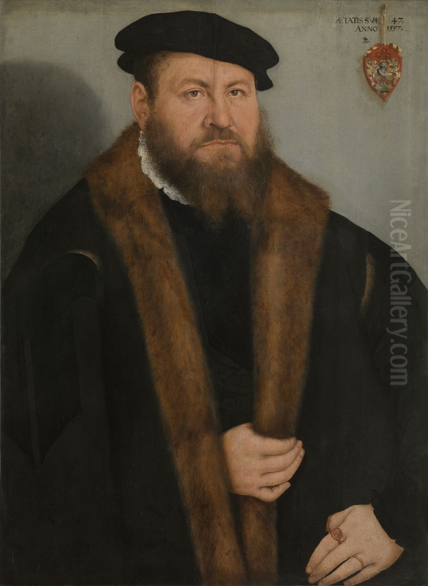 Portrait of a gentleman Oil Painting by Lucas The Younger Cranach