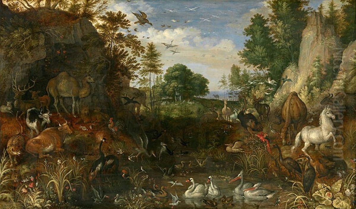 The Garden of Eden Oil Painting by Roelant Savery