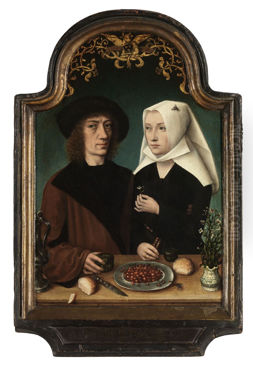 De schilder en zijn vrouw Oil Painting by Master Of Frankfurt