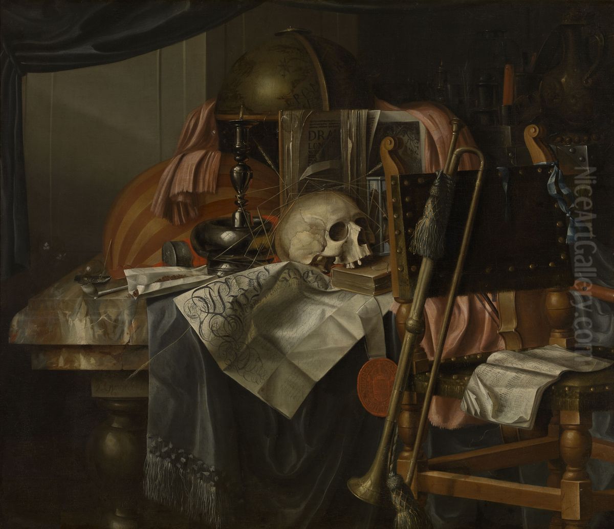 Vanitas Oil Painting by Franciscus Gijsbrechts