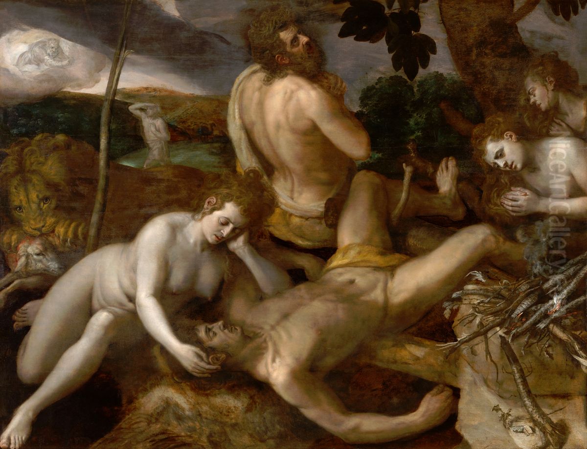 Bewening van Abel Oil Painting by Frans Floris I