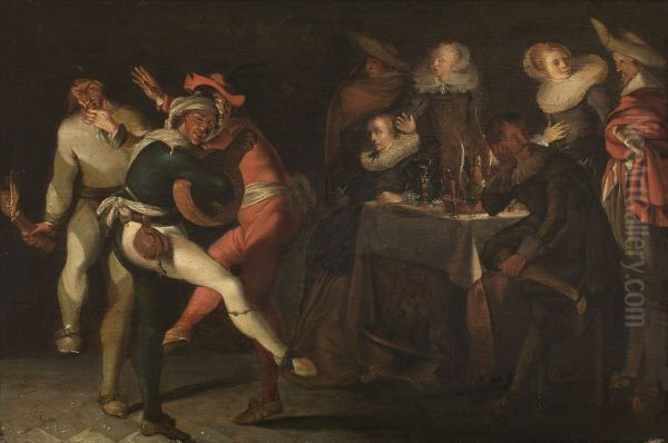 Vrolijk gezelschap Oil Painting by Pieter Quast