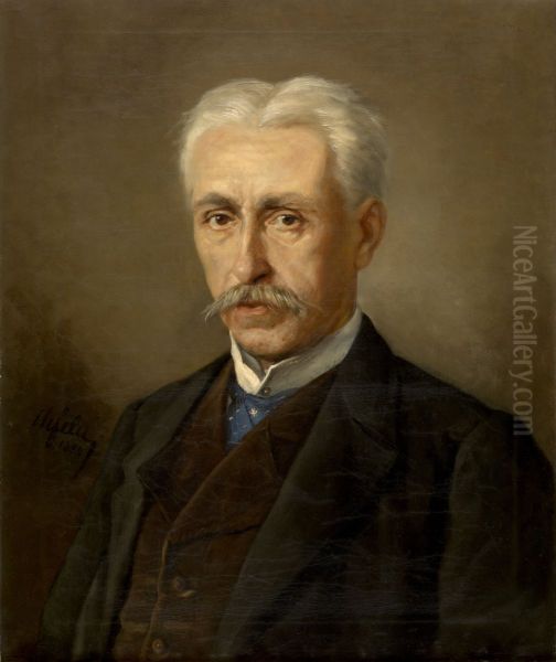 De heer Meyer, vader van mevrouw Van Soom Oil Painting by Charles Felu