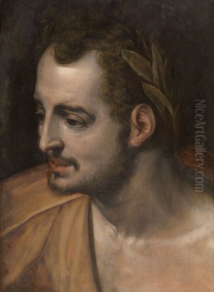 Een Romeins keizer Oil Painting by Frans Floris I