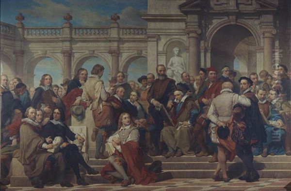 Painters and Sculptors Oil Painting by Nicaise de Keyser