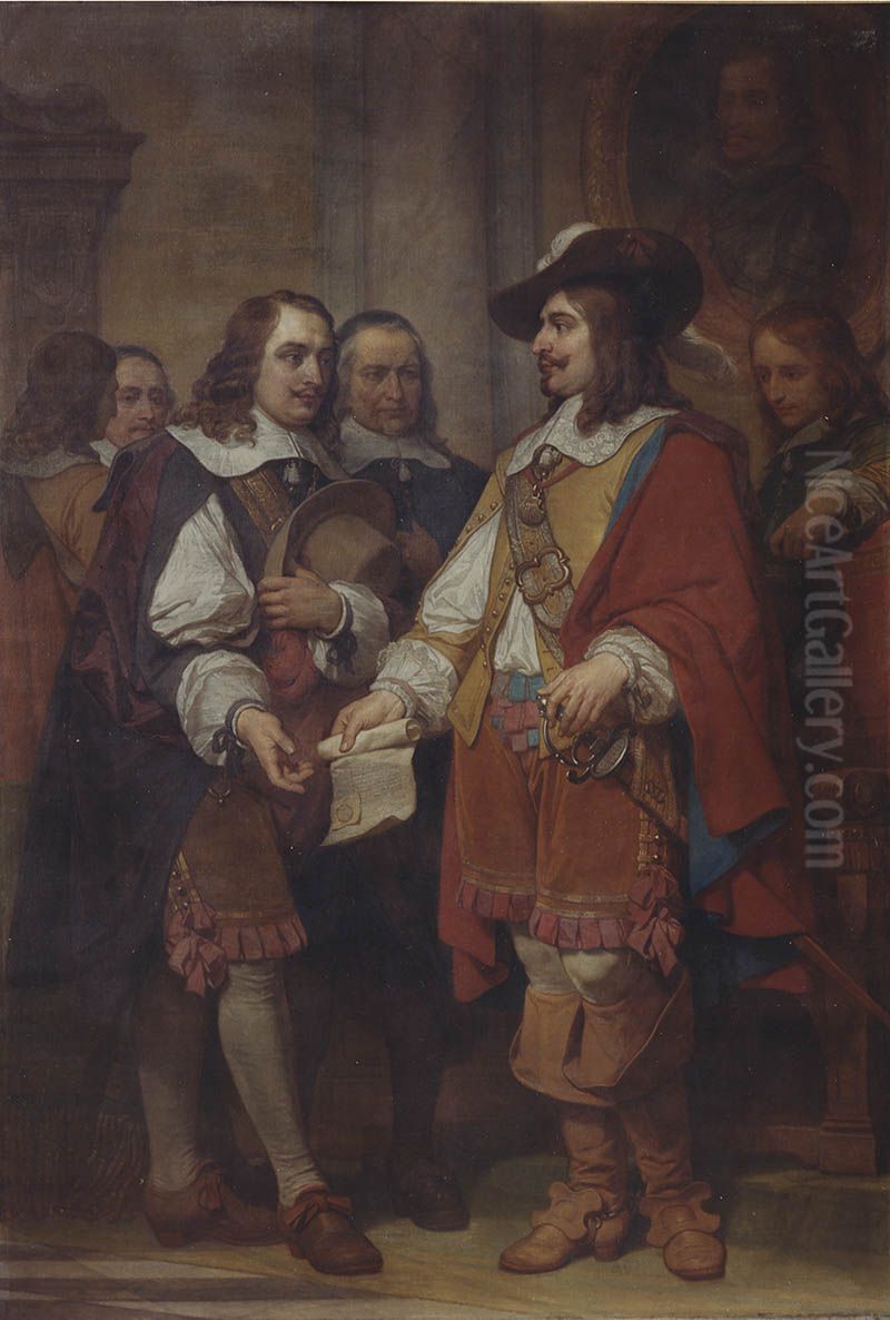 Oprichting van de academie in Antwerpen door David Teniers II Oil Painting by Nicaise de Keyser