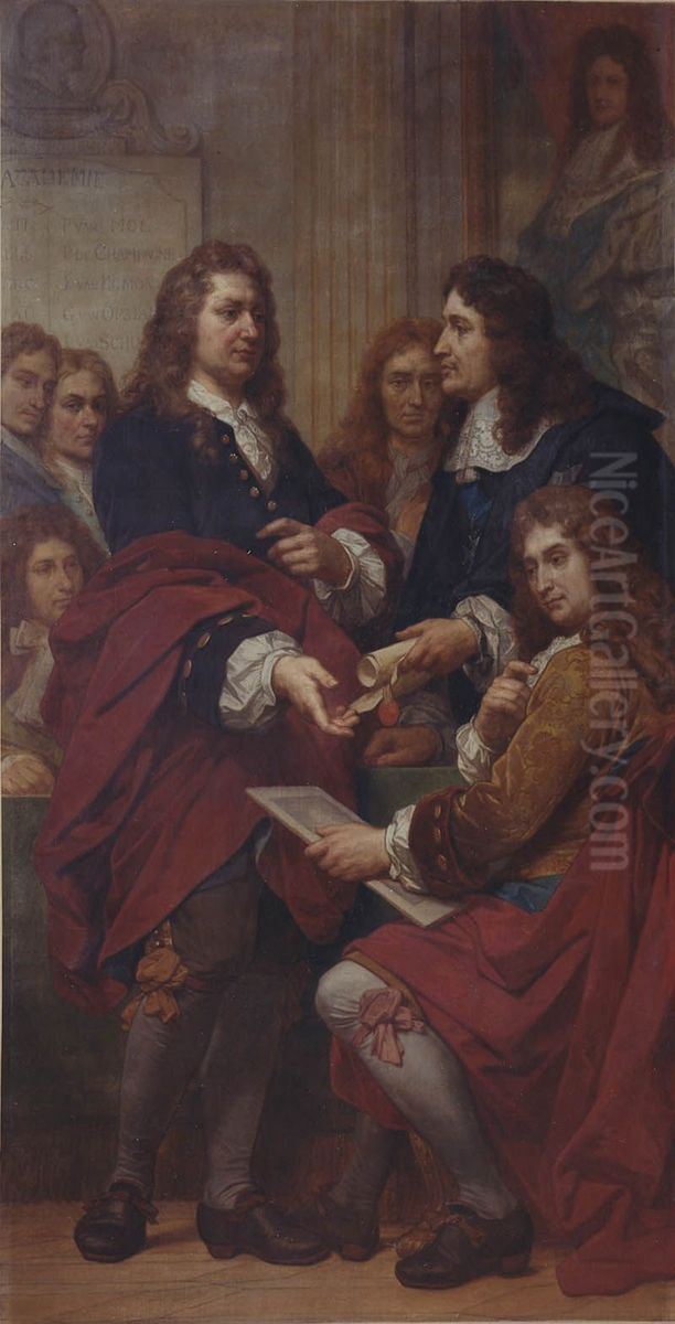De graveur Gerard Edelinck in Parijs Oil Painting by Nicaise de Keyser
