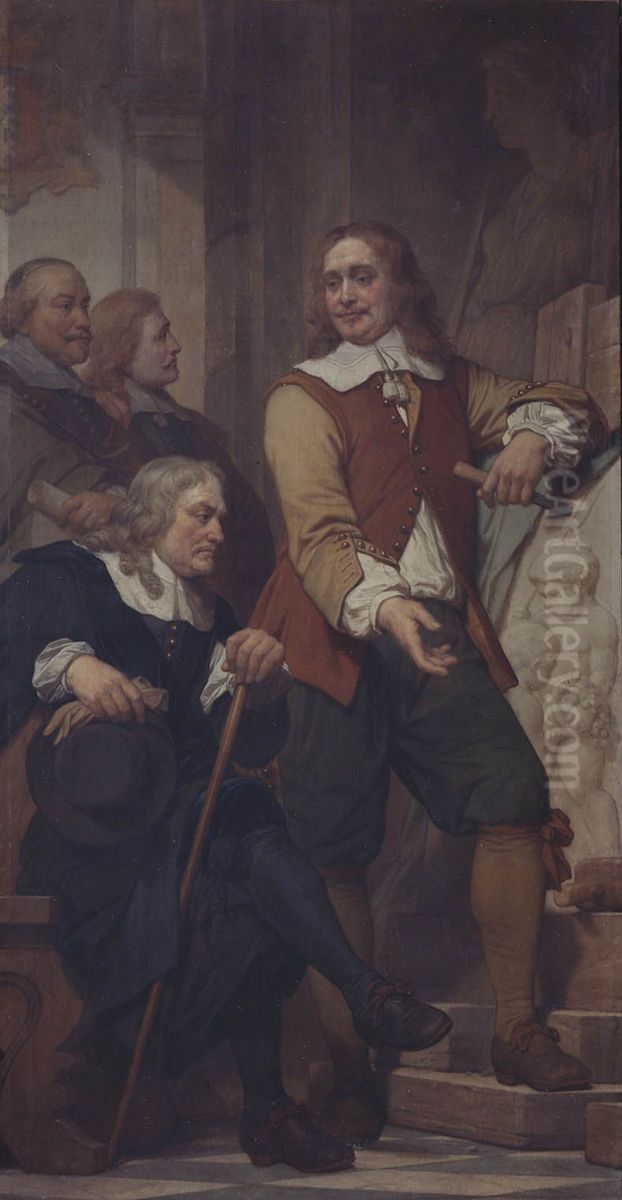 The Sculptor Artus Quellinus I in Amsterdam Oil Painting by Nicaise de Keyser