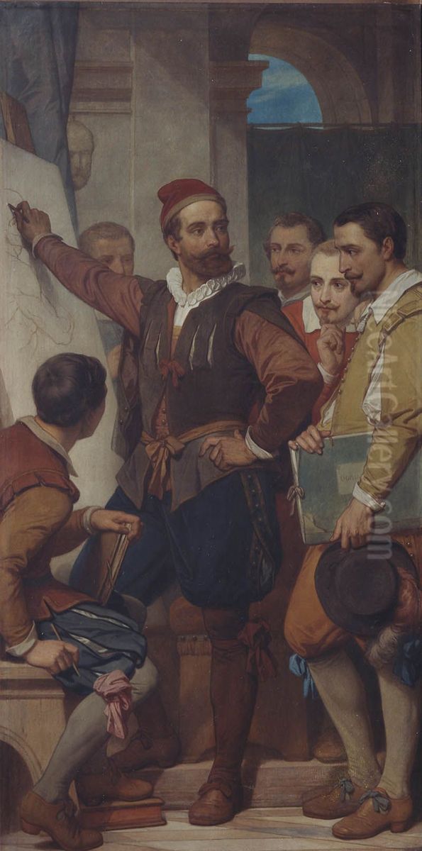 De schilder Denys Calvaert in Bologna Oil Painting by Nicaise de Keyser