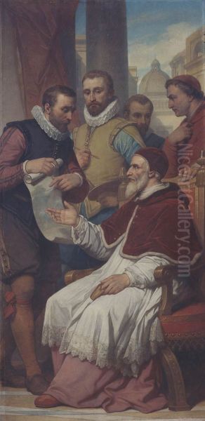 The Painters Matthijs and Paul Bril in Rome Oil Painting by Nicaise de Keyser