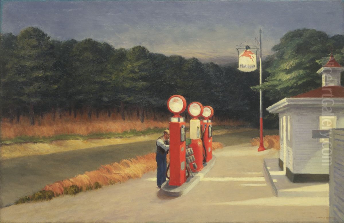 Gas Oil Painting by Edward Hopper