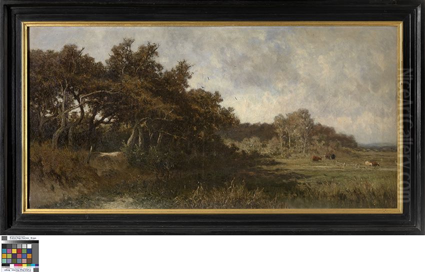 Landschap met koeien Oil Painting by Euphrosine Beernaert