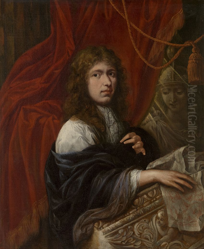 Zelfportret Oil Painting by Jan Baptist Herregouts