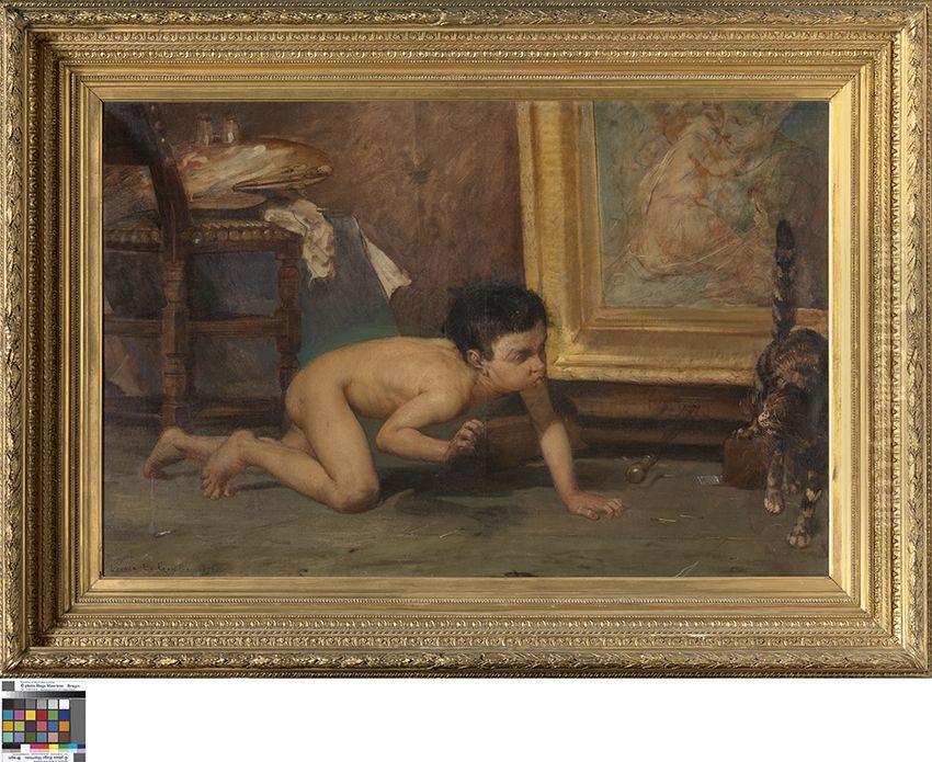 Alleen in het atelier Oil Painting by Leonce Legendre