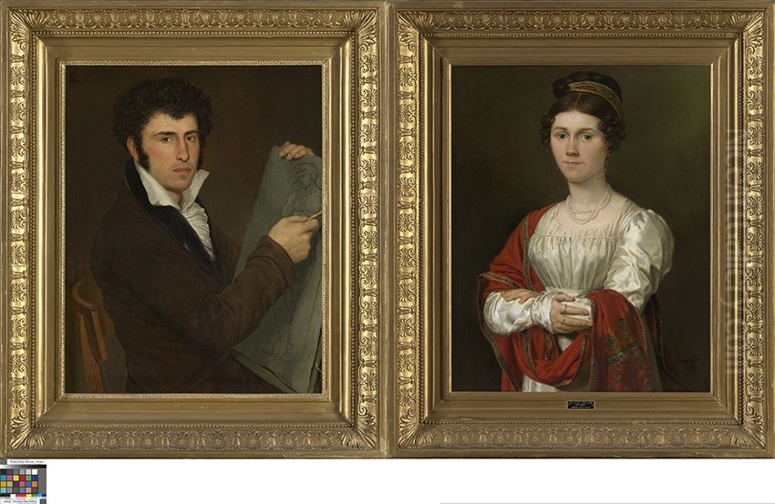Portret van Maria Jozefa Pavot Oil Painting by Joseph Dionysius Odevaere