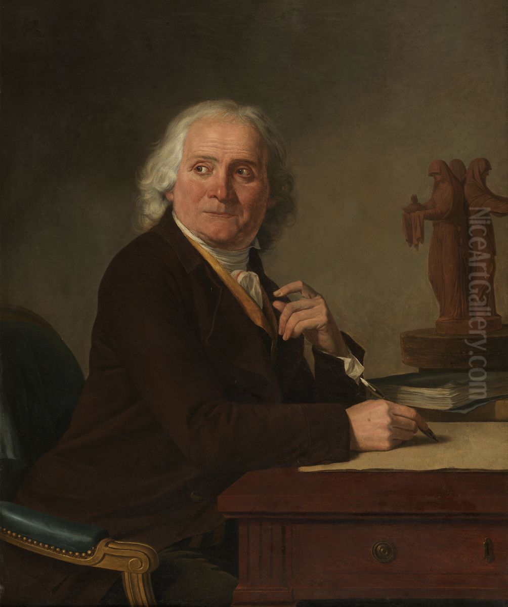 Portret van Louis Durameau Oil Painting by Joseph-Benoit Suvee