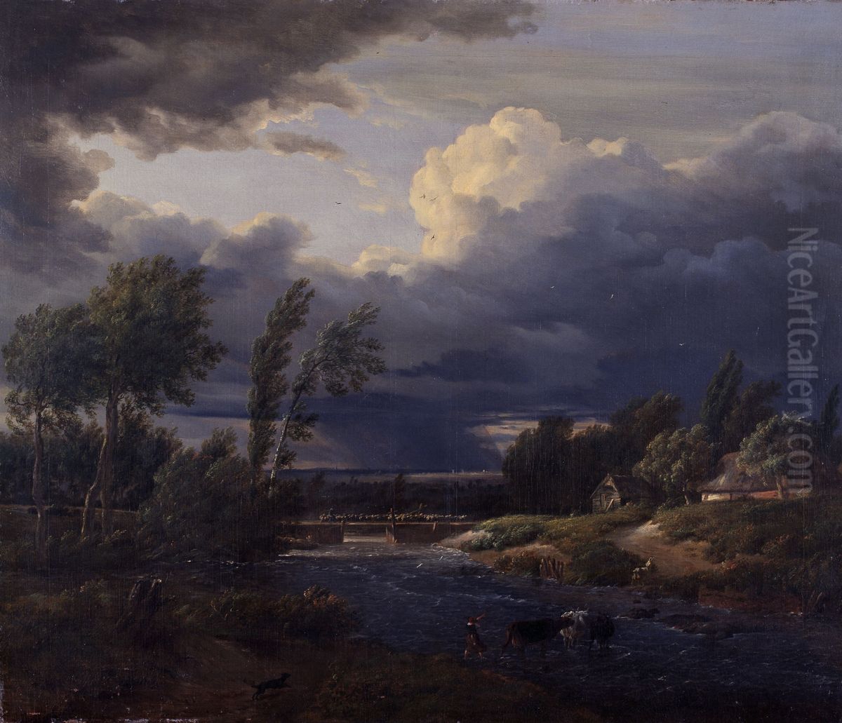 The Approaching Storm Oil Painting by Jan Baptiste de Jonghe