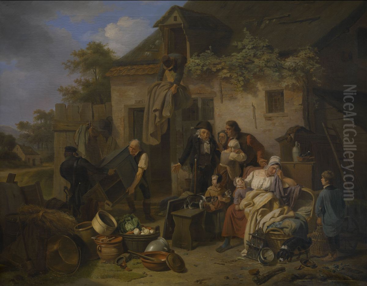 Auction of Seized Goods Oil Painting by Jozef Geirnaert