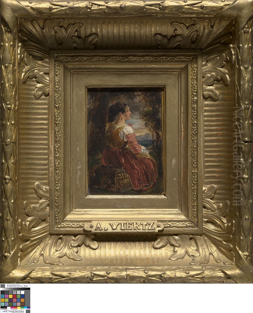 Italiaanse vrouw Oil Painting by Antoine Wiertz