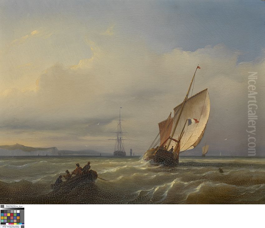 Woelige zee Oil Painting by Paul Jean Clays