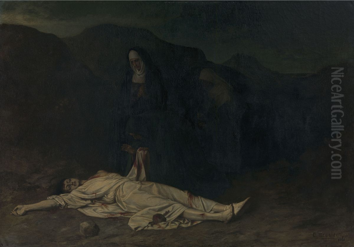 Saint Stephen as a Martyr Oil Painting by Constantin Meunier