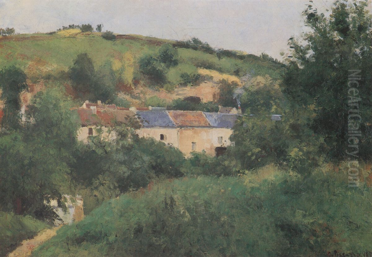 View of the Cote des Gratte-Coqs, Pontoise Oil Painting by Camille Pissarro