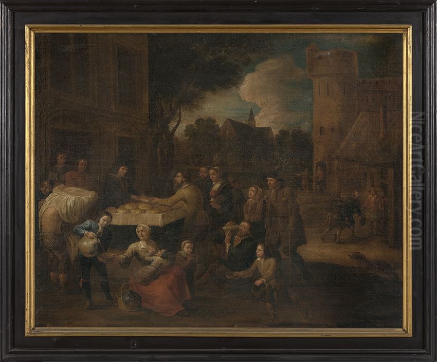Werken van barmhartigheid Oil Painting by Gillis van Tilborgh