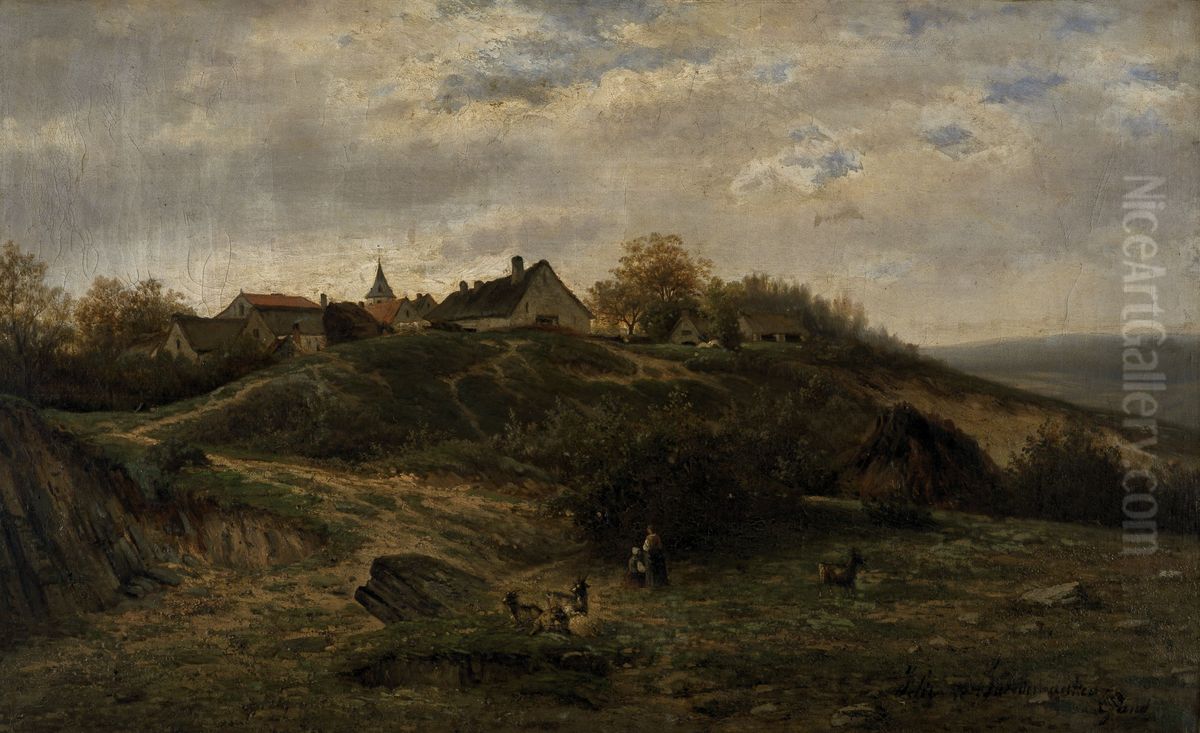 The Hamlet of Maurenne (Hastiere) Oil Painting by Felix de Baerdemaeker
