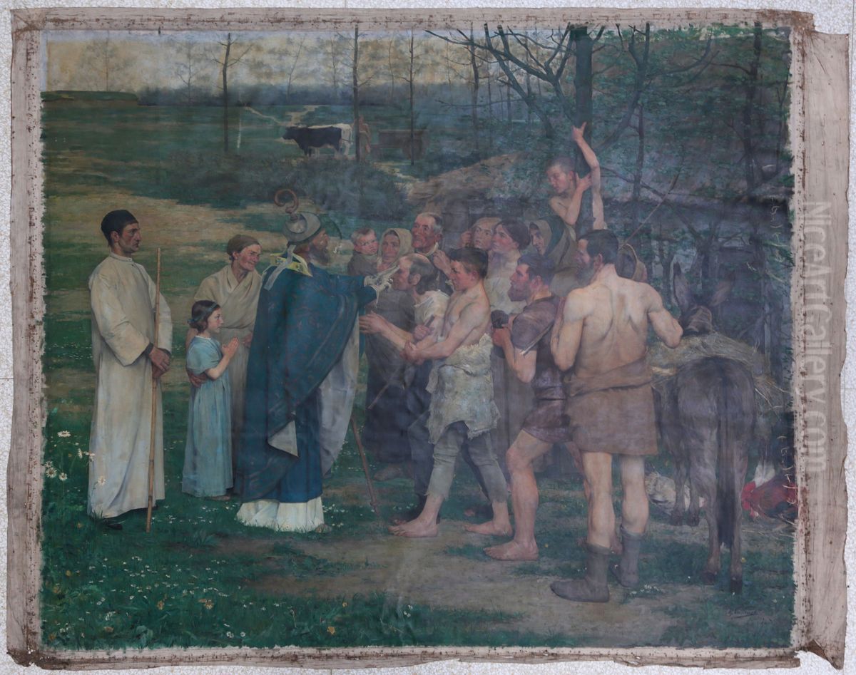 Saint Livinus in Flanders Oil Painting by Gustaaf Vanaise