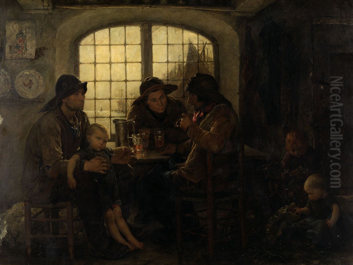 Sea Dogs Oil Painting by Virginie Demont-Breton