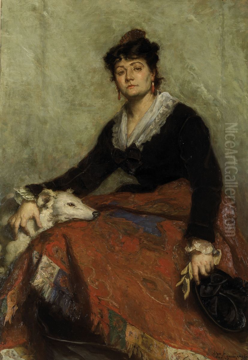 Portrait of Diana Vernon Oil Painting by Edouard Agneessens