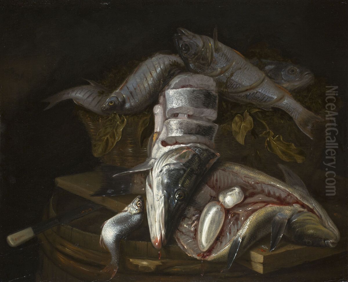 Still Life with Fish Oil Painting by Jacob Gillig