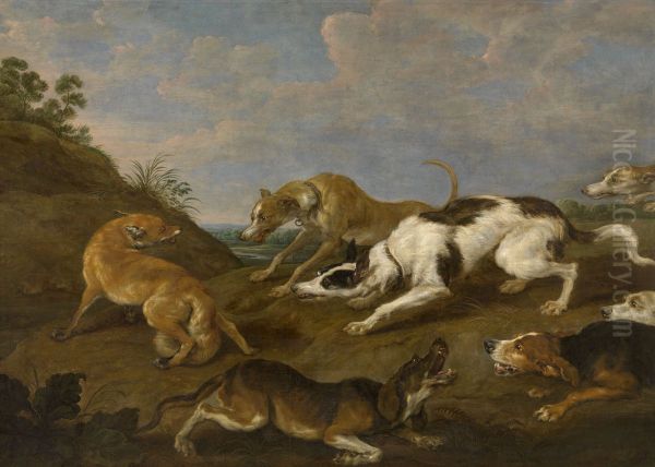 Fox-Hunt Oil Painting by Paul de Vos