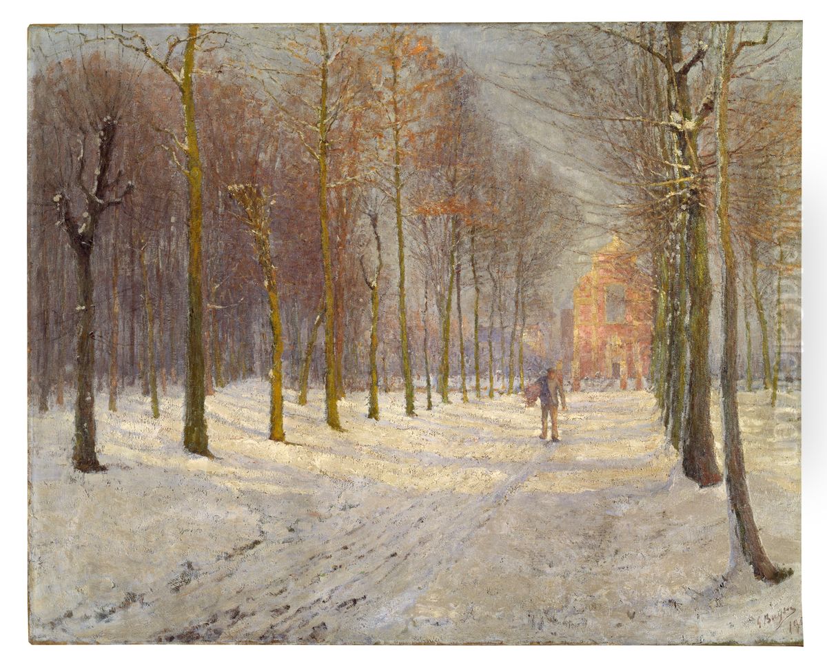 Saint Catherine's Church in Wondelgem (Ghent) Oil Painting by Georges Buysse