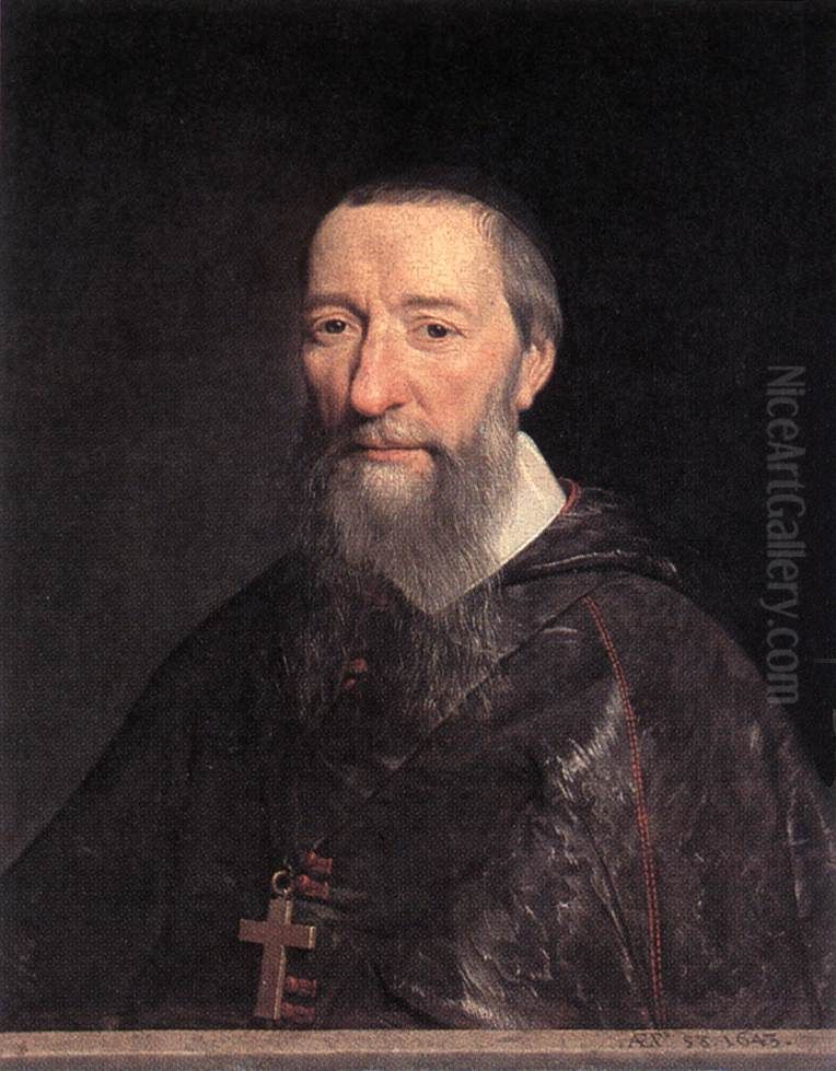 Portrait of Bishop Jean-Pierre Camus Oil Painting by Philippe de Champaigne