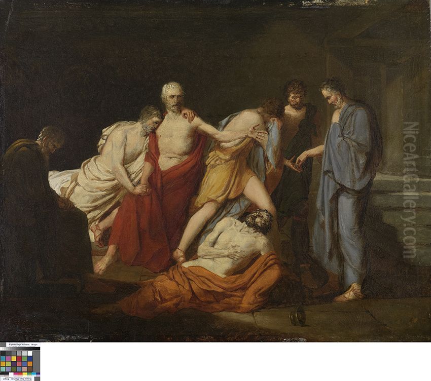 De dood van Phocio Oil Painting by Joseph Dionysius Odevaere