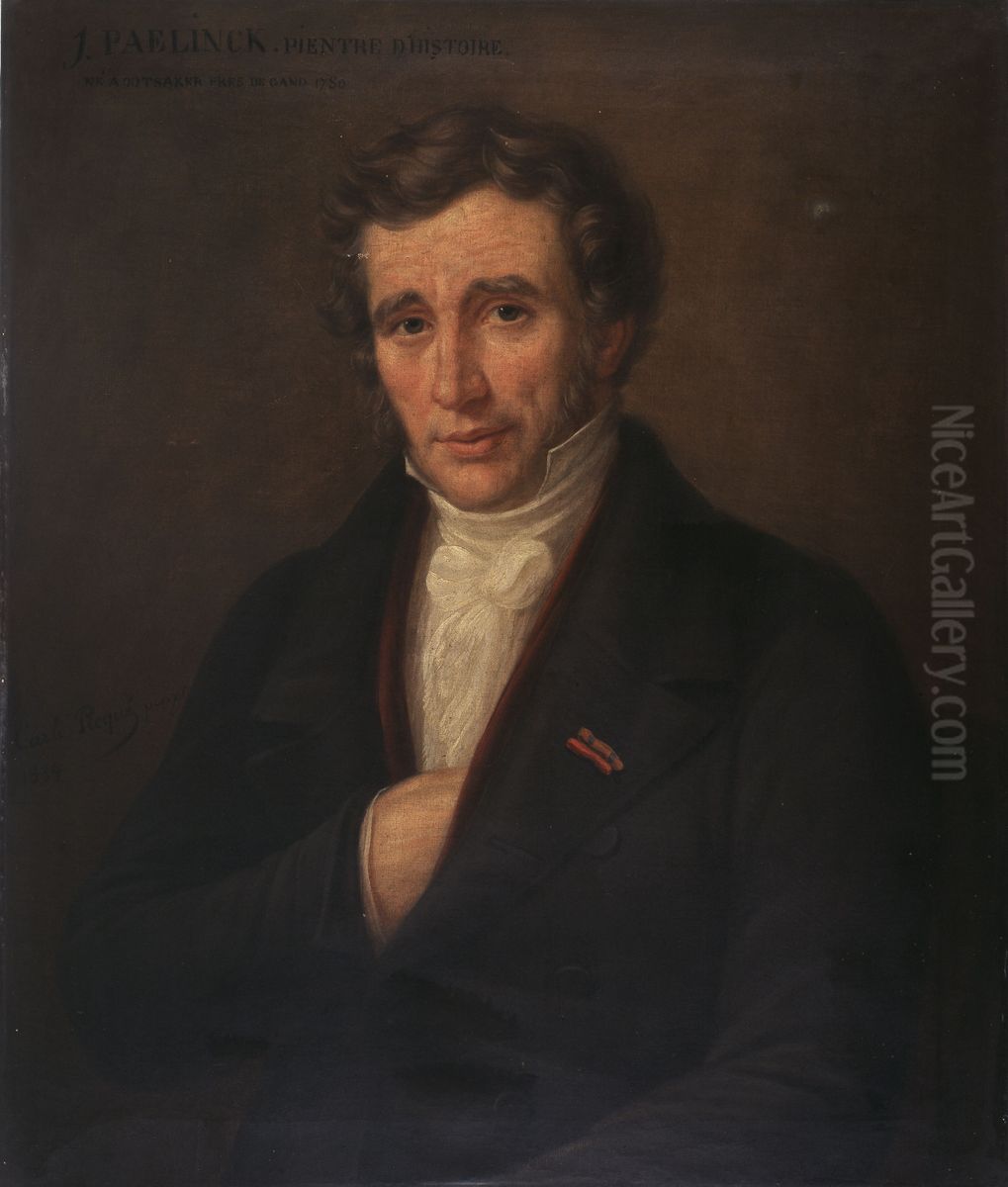 Portrait of the Artist Joseph Paelinck Oil Painting by Charles Picque