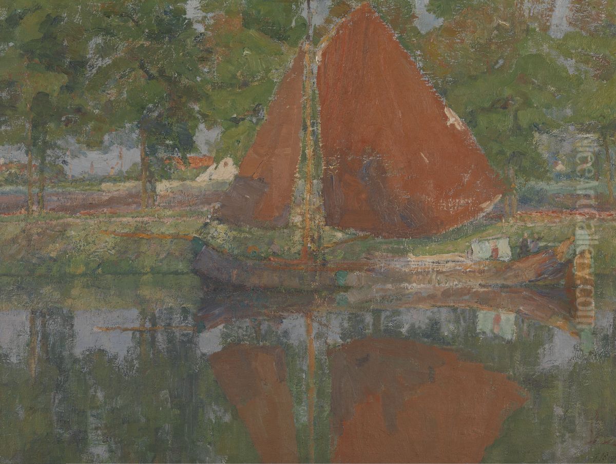 The Red Sail Oil Painting by Georges Buysse
