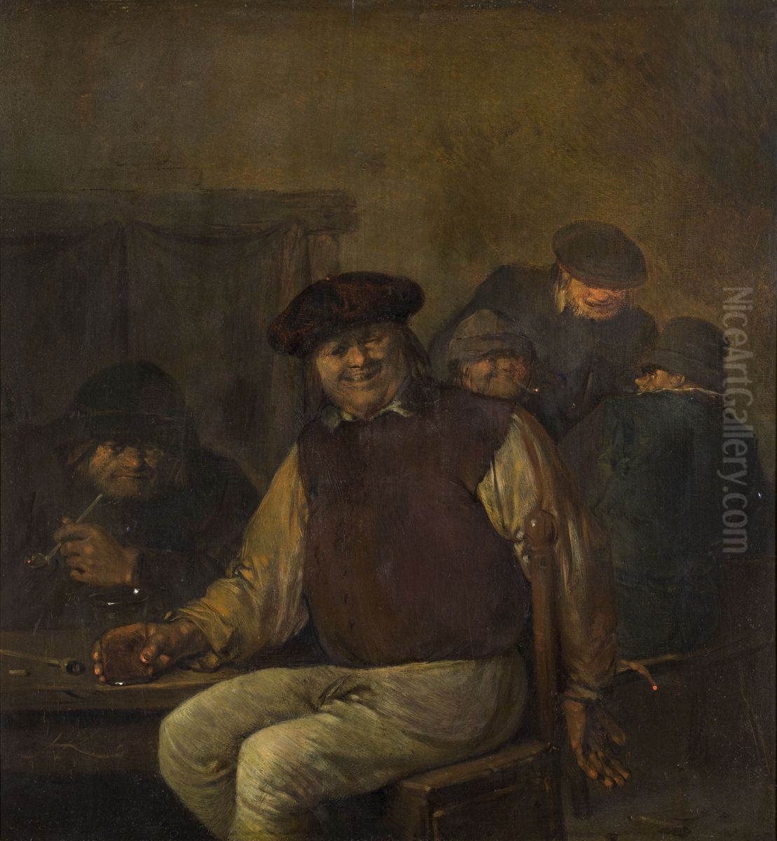 Rural Tavern Oil Painting by Egbert Van Heemskerck