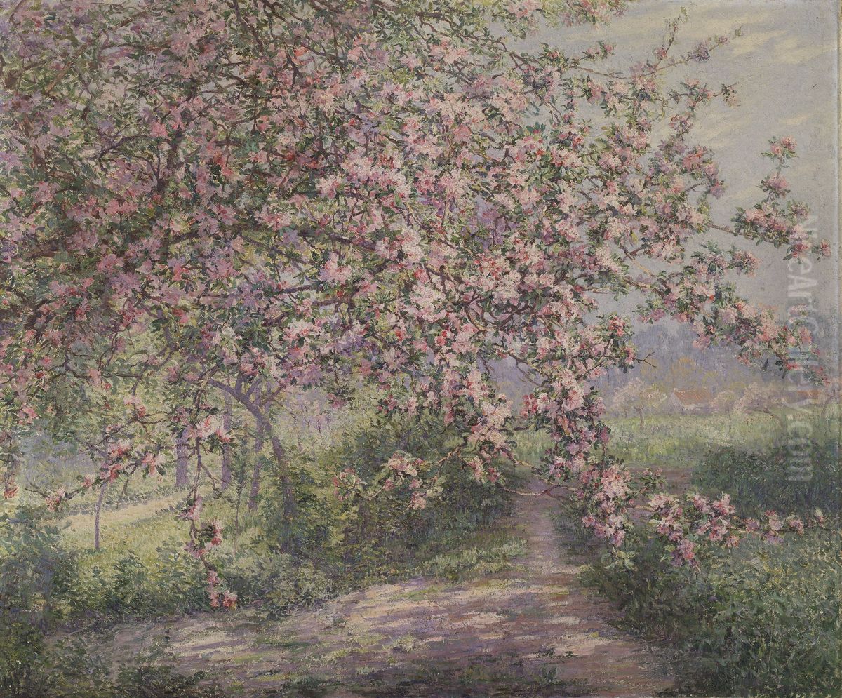 A Blossoming Apple Tree Oil Painting by Juliette Wytsman