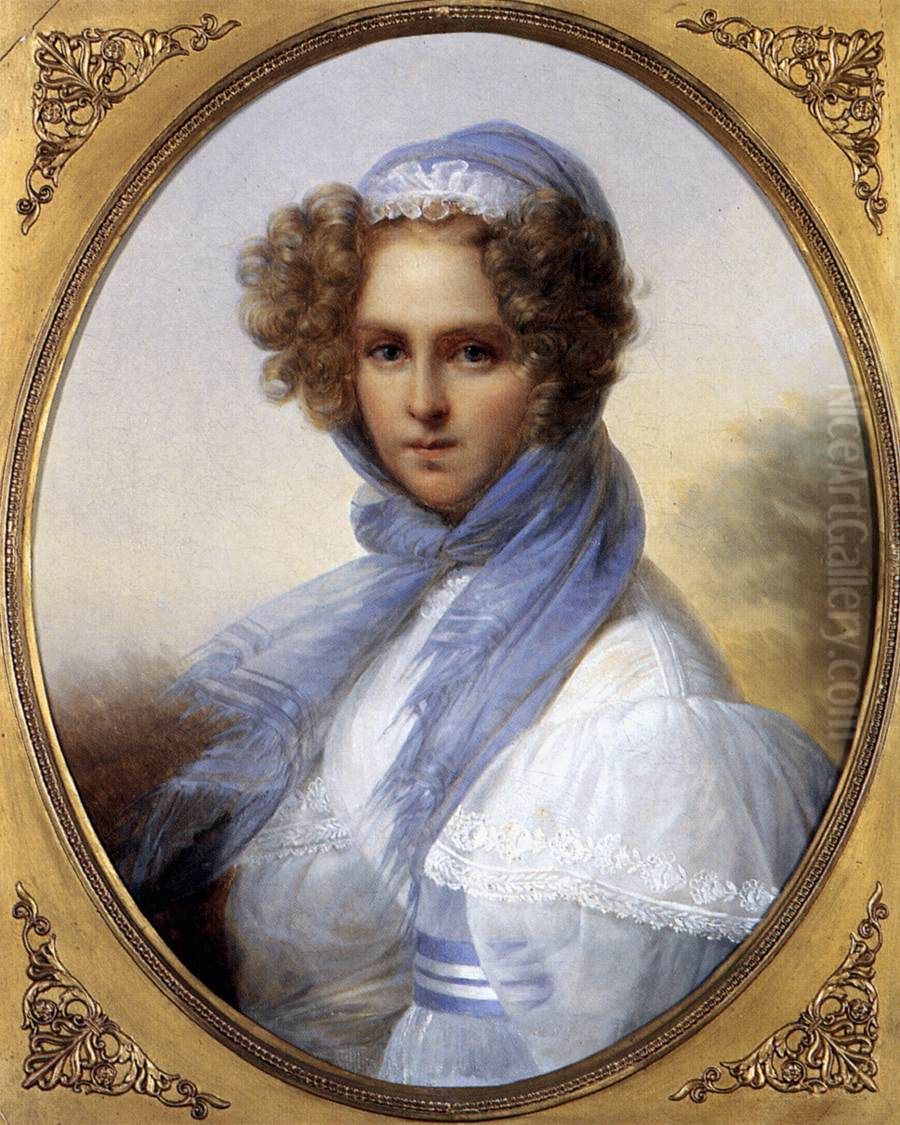 Presumed Portrait of Miss Kinsoen. Oil Painting by Francois Kinson