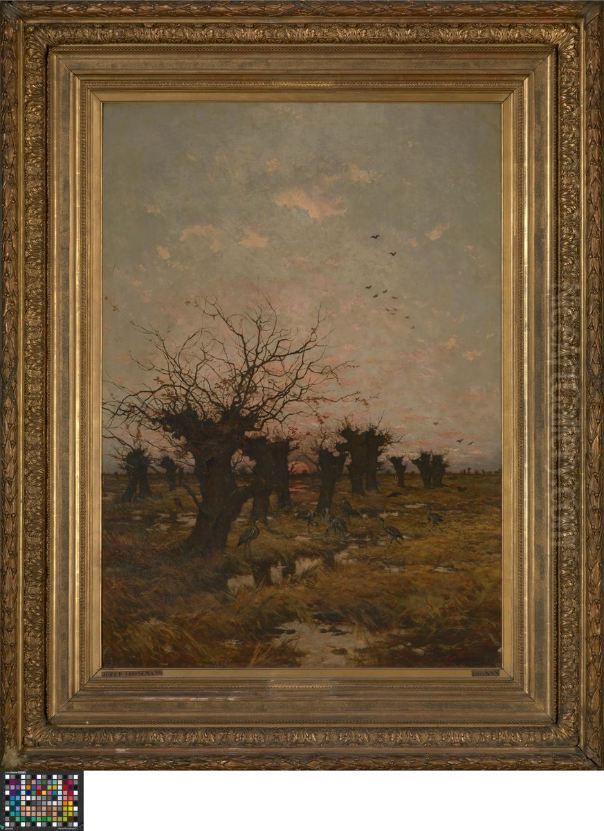 Sunset in the Kempen Oil Painting by Joseph Theodore Coosemans