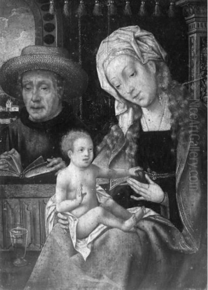 De Heilige Familie Oil Painting by Joos Van Cleve